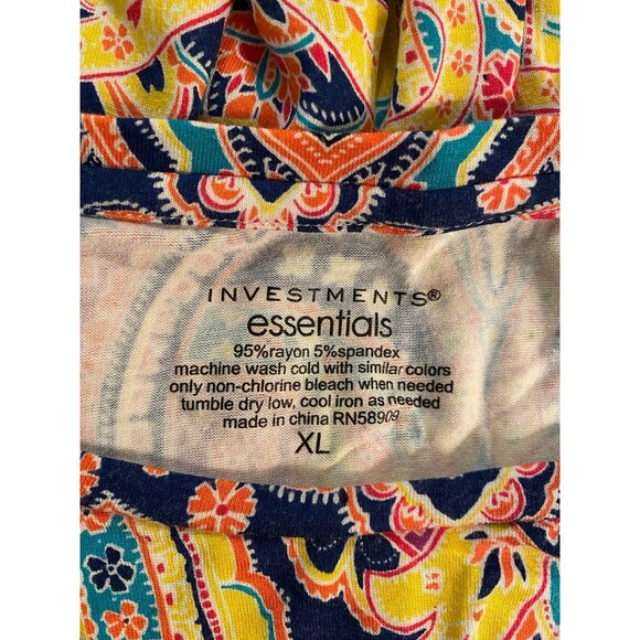 Investment Essential Womens Plus Size XL Pink Paisley 3/4 Sleeve Stretchy Top - Picture 8 of 10